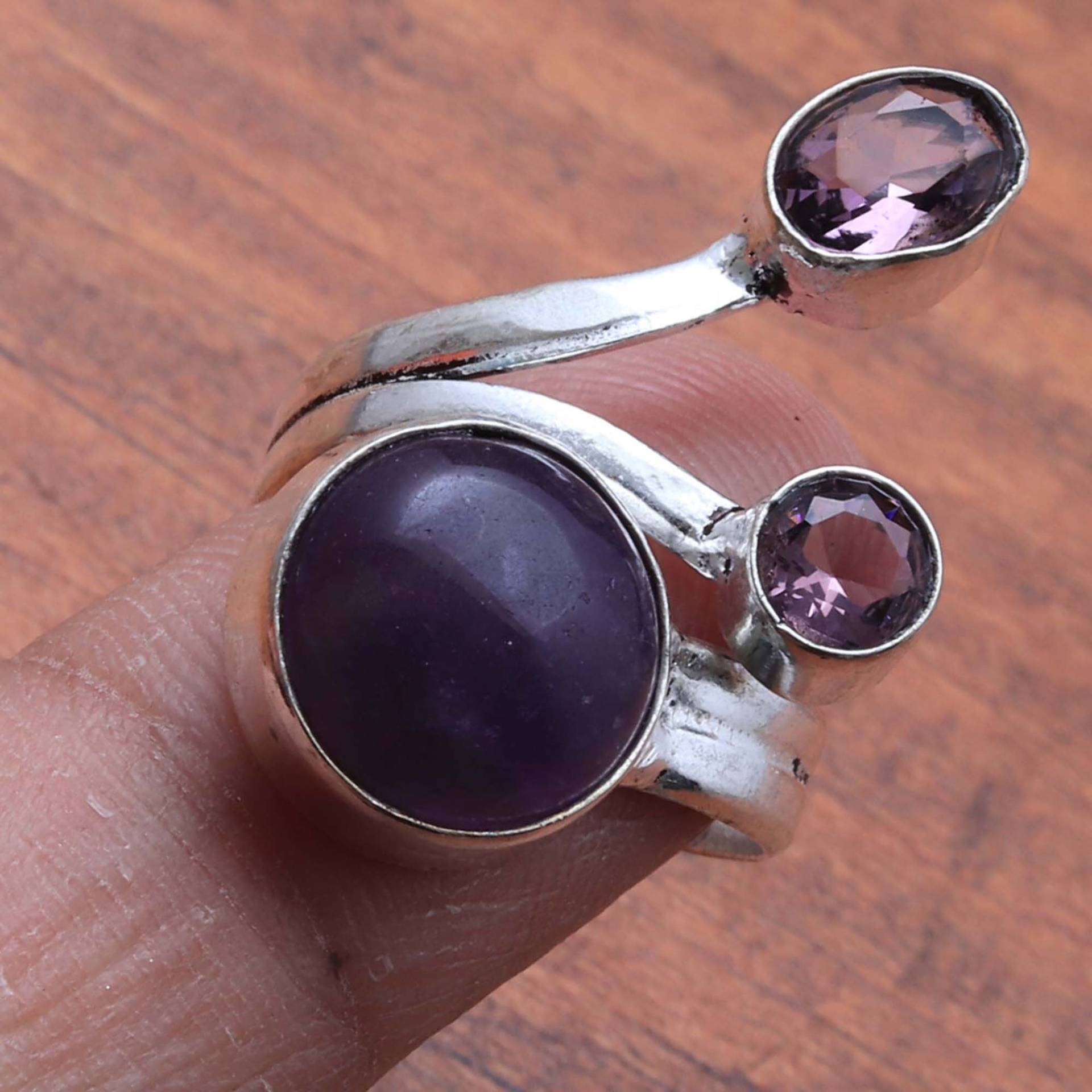 Amethyst Edelstein Ring Schmuck Frau/Mann Geschenk Für Sie Versilberter von JewelleryexportGifts