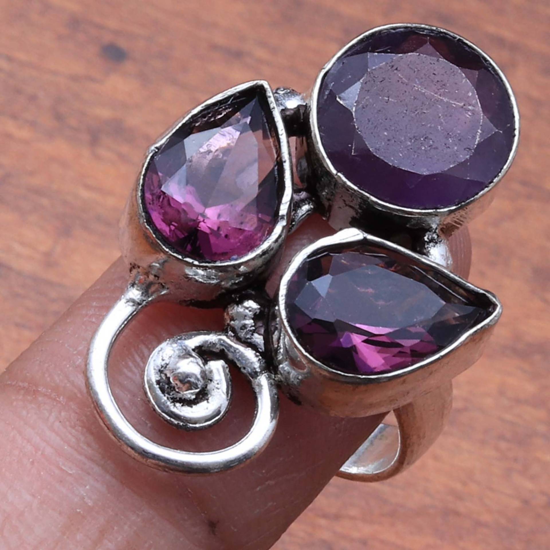 Amethyst Edelstein Ring Schmuck Frau/Mann Geschenk Für Sie Versilberter von JewelleryexportGifts