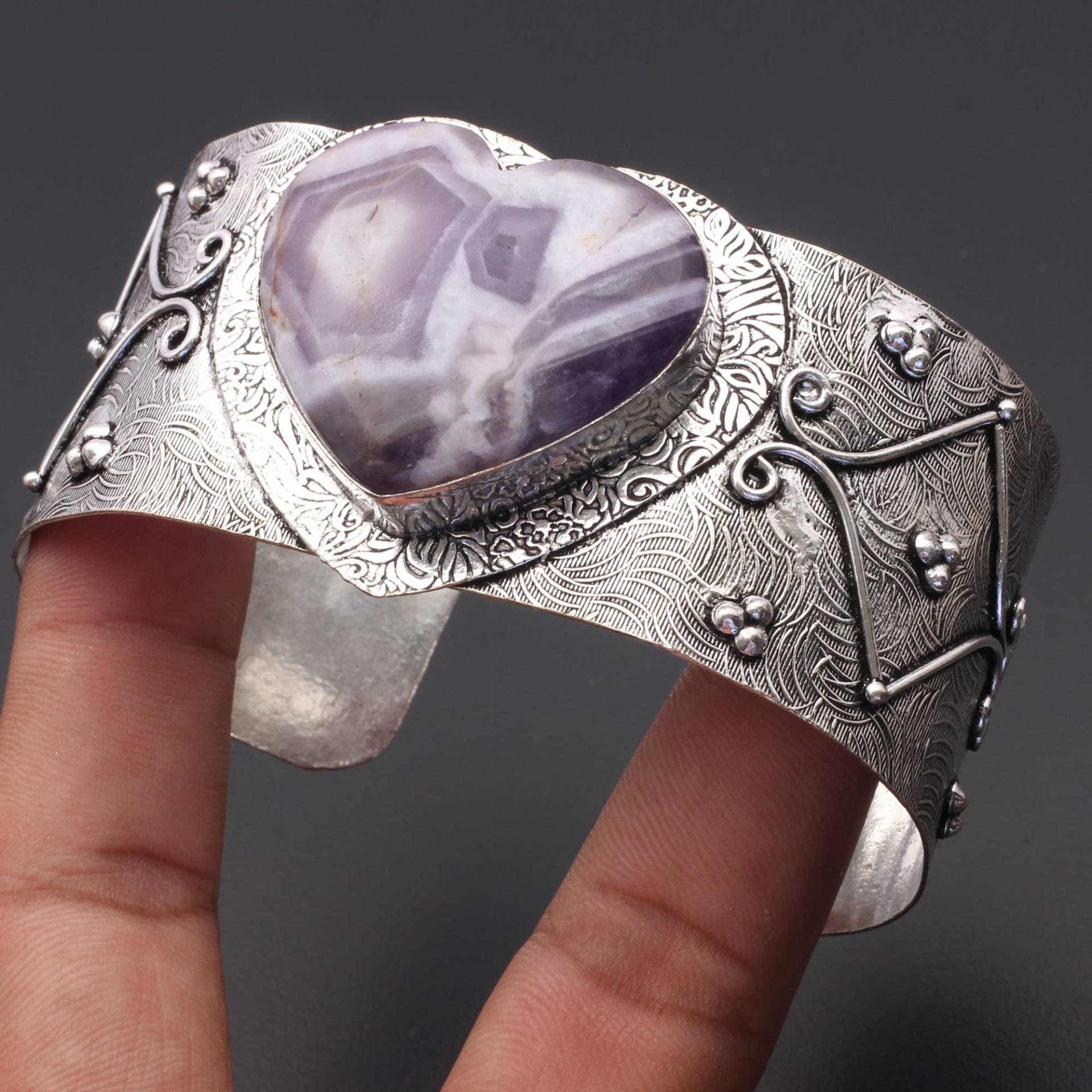 Amethyst Spitze Edelstein Armreif Schmuck Verstellbarer Frau/Mann Armband Geschenk Für Sie Unikat Stil von JewelleryexportGifts