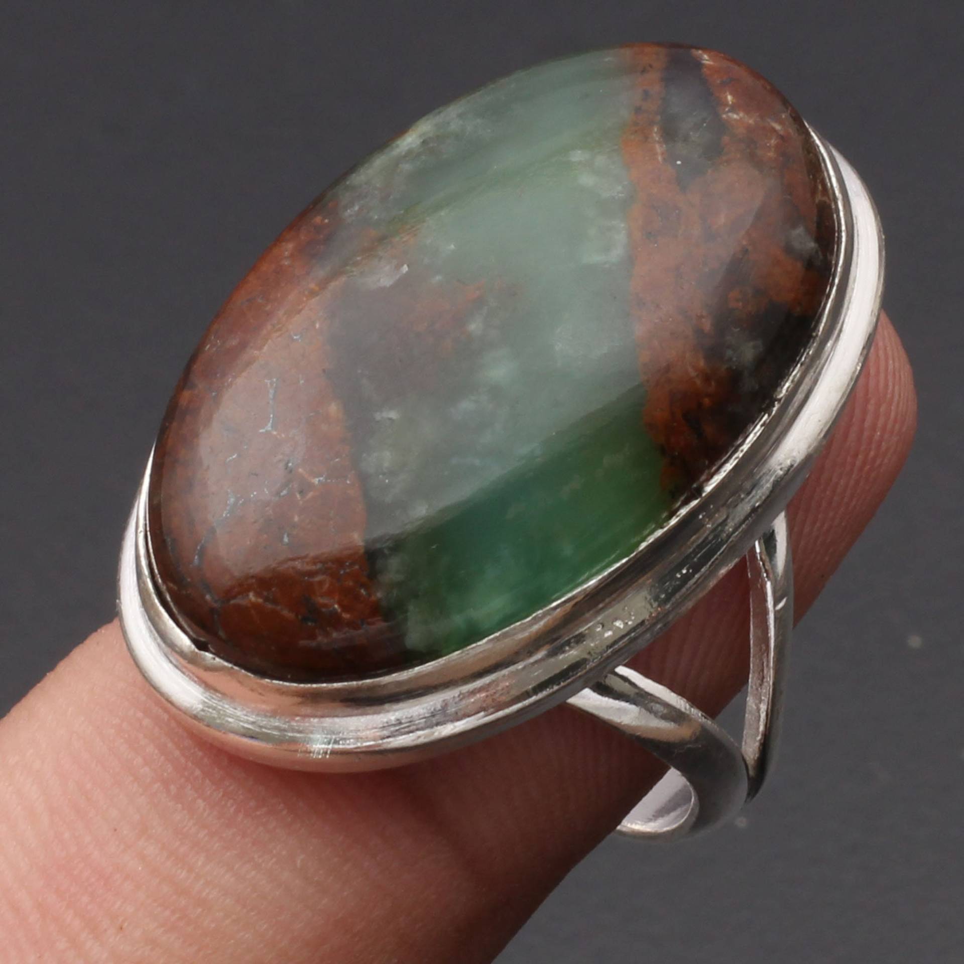 Bio Chrysopras Edelstein Ring Schmuck Frau/Mann Geschenk Für Sie Versilbert von JewelleryexportGifts