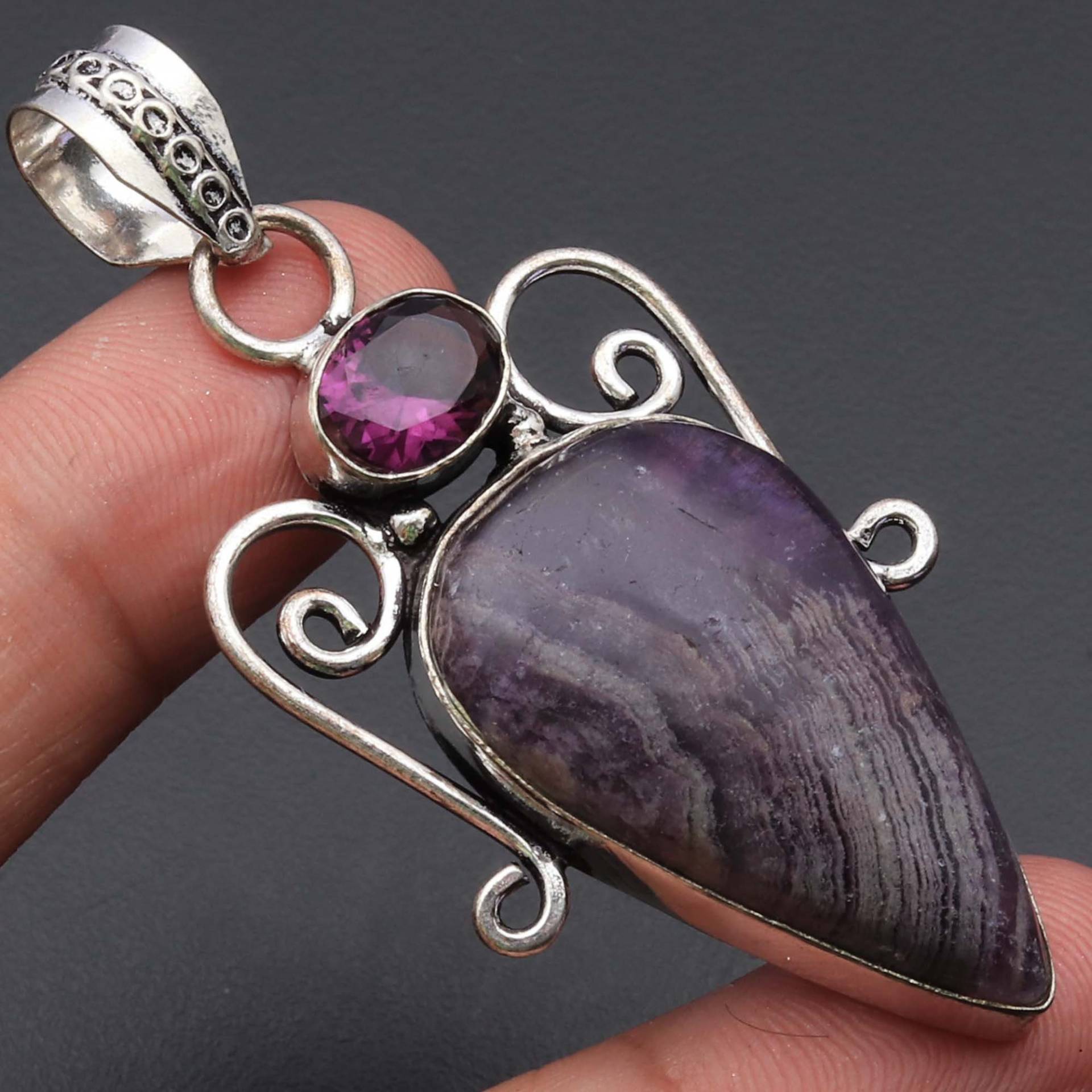 Fluorit Amethyst Quarz Edelstein Anhänger Schmuck Frau Geschenk Für Sie Neuen von JewelleryexportGifts