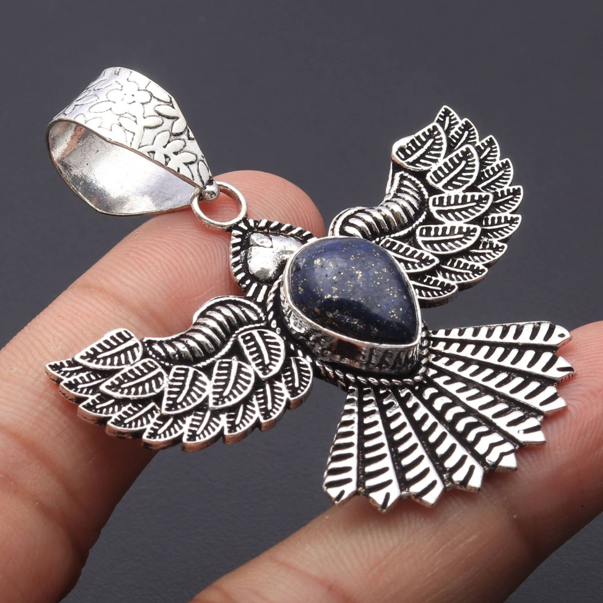 Lapislazuli Edelstein Anhänger Schmuck Golden Eagle Style Frau Geschenk Für Ihren Neuen von JewelleryexportGifts