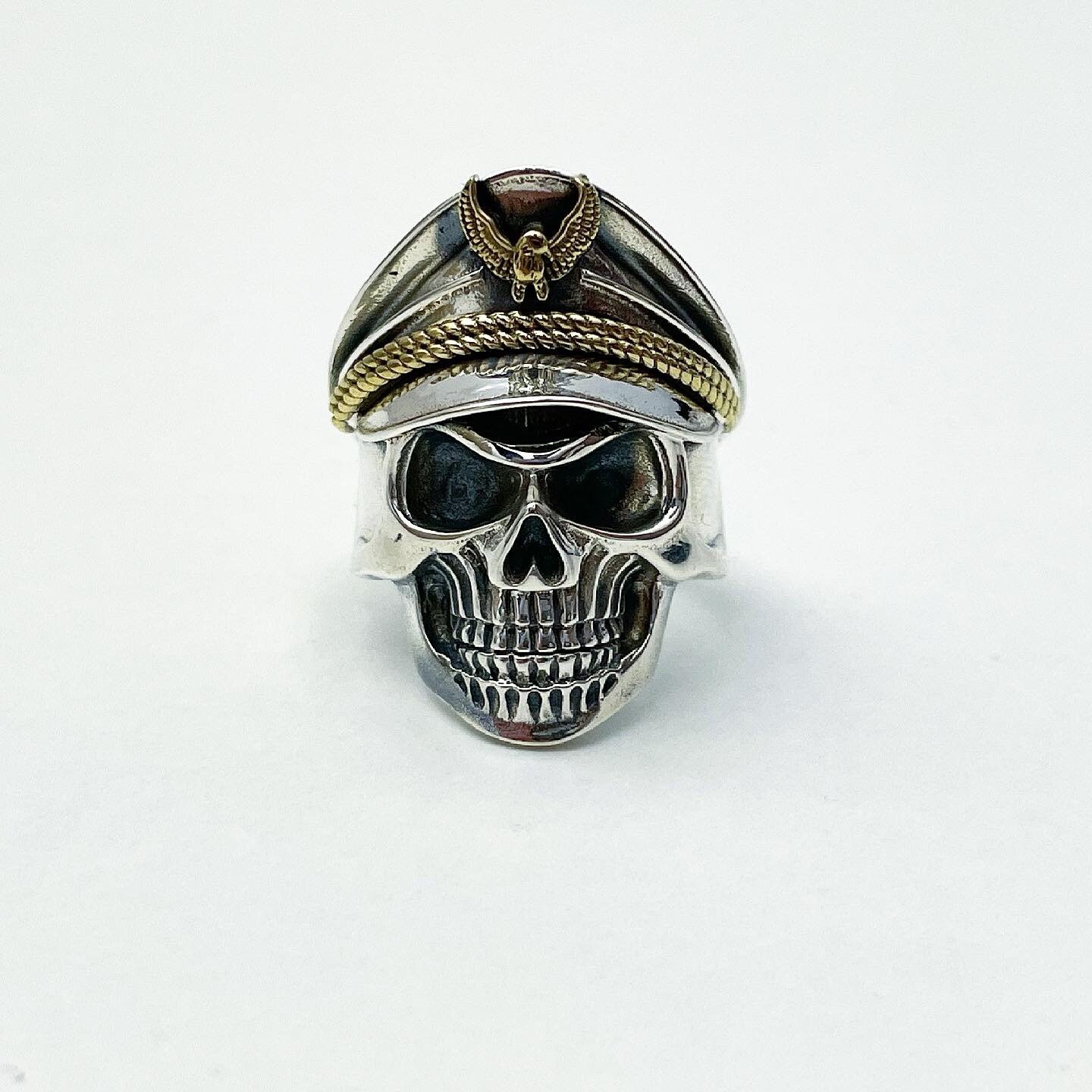 Silber Piraten Ring Männer 925 Sterling Totenkopf Ressized Einstellbar Gothic Punk Schmuck Biker Geschenk #013 von JewelleryworkshopGB