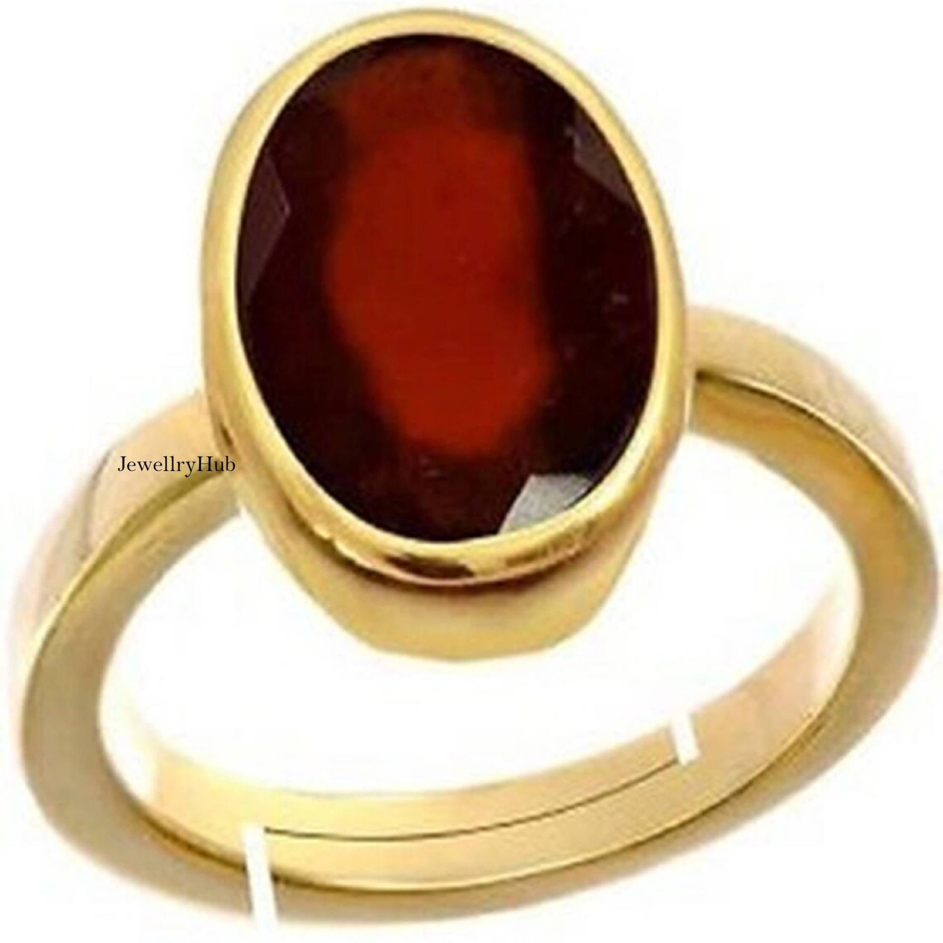 Hessonit Granat Ring/Gomed Ring/Roter Edelstein Ring in Sterling Silber 14K Beschichtung Handgemachter Für Männer & Frauen von JewellryHub