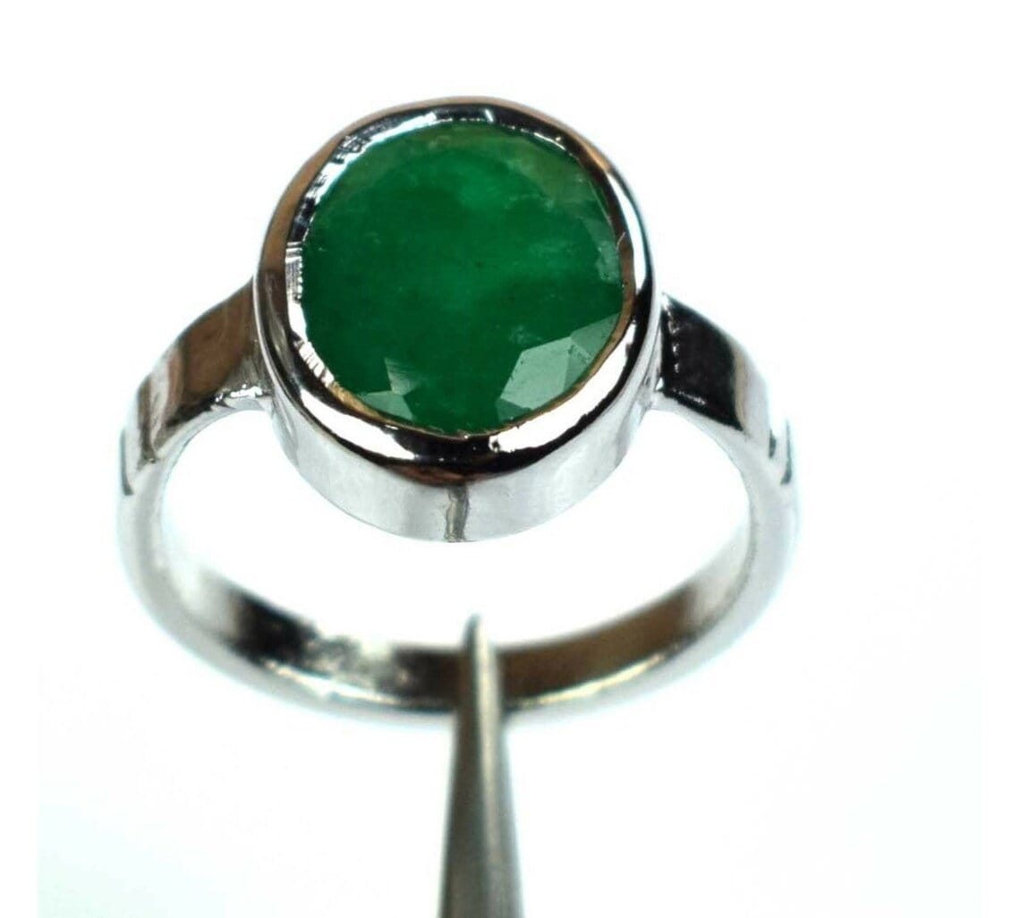 Smaragd Ring/Grüner Ring/Smaragd Edelstein Ring in Starling Silver92.5 Handgemachter Für Männer Und Frauen von JewellryHub