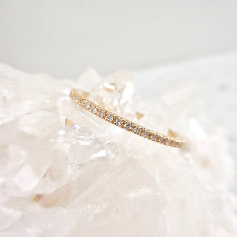 Diamant Eternity Band 14K Gelbgold Ehering, Größe 7 von Jewelluxe