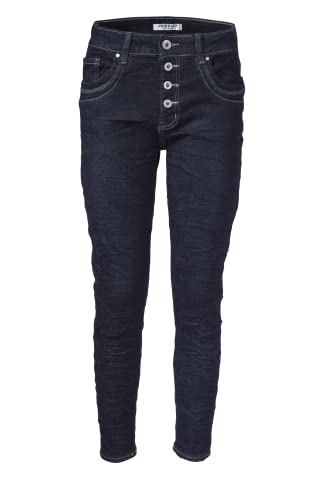 Jewelly Premium Selection Damen Jeans mit Crash Optik Blue Denim Dark 7250/7251 (L/40, Denim Blue Dark 4 Knöpfe) von Jewelly by Lexxury