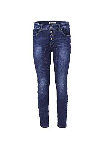 Jewelly Damen Jeans Five-Pocket im Crash-Look 1528 (XS/34) von Jewelly