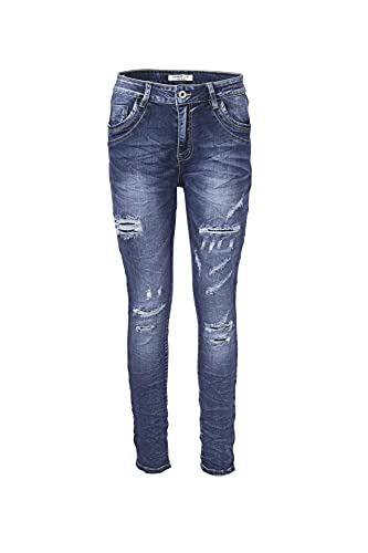 Jewelly Damen Jeans im Used Look 1538 (S/36) von Jewelly