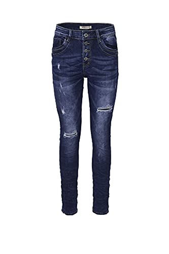 Jewelly Damen Jeans im Used Look 1544 (XS/34) von Jewelly