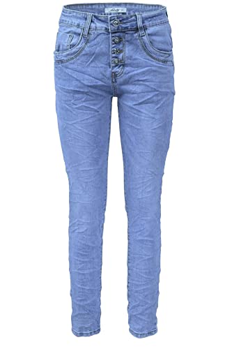 Jewelly Damen Stretch Jeans Five-Pocket im Crash-Look | Boyfriend Hose | Knopfleiste | Strechjeans | Strechhose | Damenjeans (as3, Numeric, Numeric_36, Regular, Regular, Style: 2332, Regulär) von Jewelly