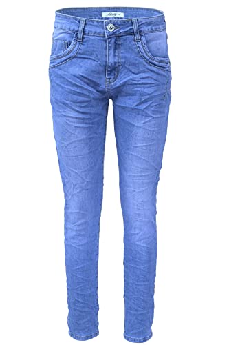 Jewelly Damen Stretch Jeans Five-Pocket im Crash-Look | Boyfriend Hose | Reißverschluss | Strechjeans | Strechhose | Damenjeans (as3, Numeric, Numeric_38, Regular, Regular, Style: 2312, Regulär) von Jewelly