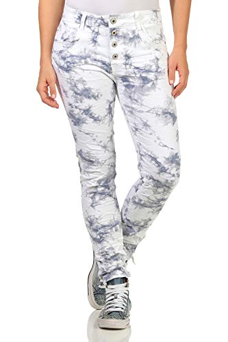 Jewelly Damenjeans im Skinny Style Boyfriends Hüftjeeans Jeans Hose Röhre in aktuellen Farben 57 (34, Batic 67) von Jewelly