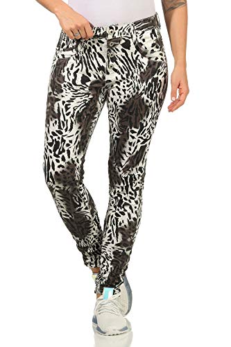 Jewelly Damenjeans im Skinny Style Boyfriends Hüftjeeans Jeans Hose Röhre in aktuellen Farben 57 (38, Tiger 60) von Jewelly