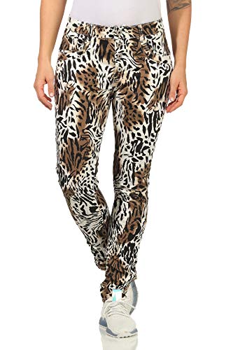 Jewelly Damenjeans im Skinny Style Boyfriends Hüftjeeans Jeans Hose Röhre in aktuellen Farben 57 (42, Tiger 61) von Jewelly
