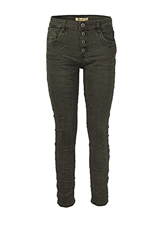 Jewelly Jeans Damen im Crash Look 5154 (Kakhi/Grün, XS/34) von Jewelly