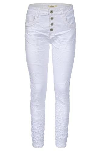 Jewelly Jeans Damen im Crash Look 5154 (Off-White, L/40) von Jewelly