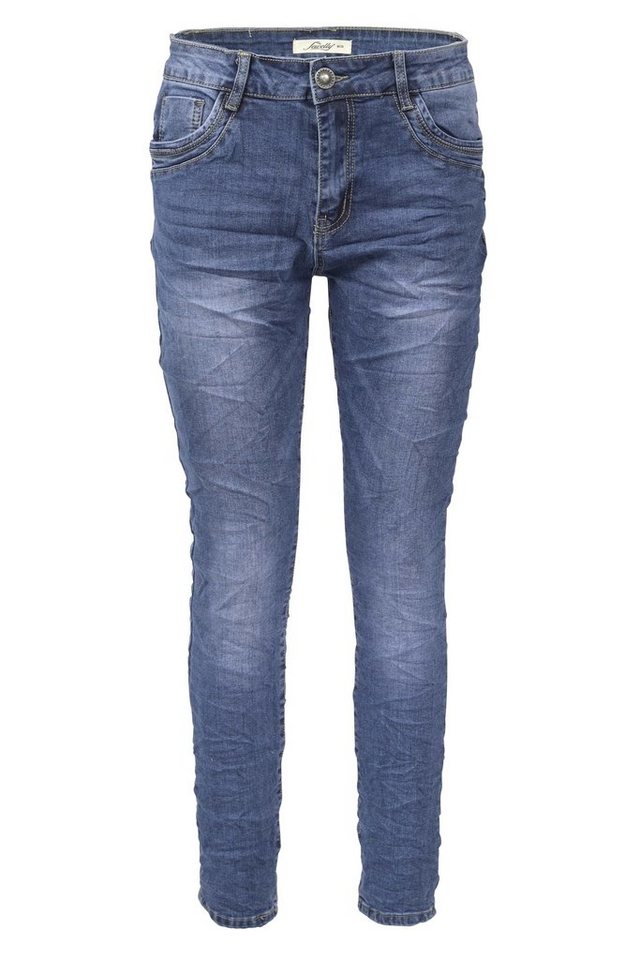 Jewelly Regular-fit-Jeans Stretch Jeans Five-Pocket im Crash-Look von Jewelly