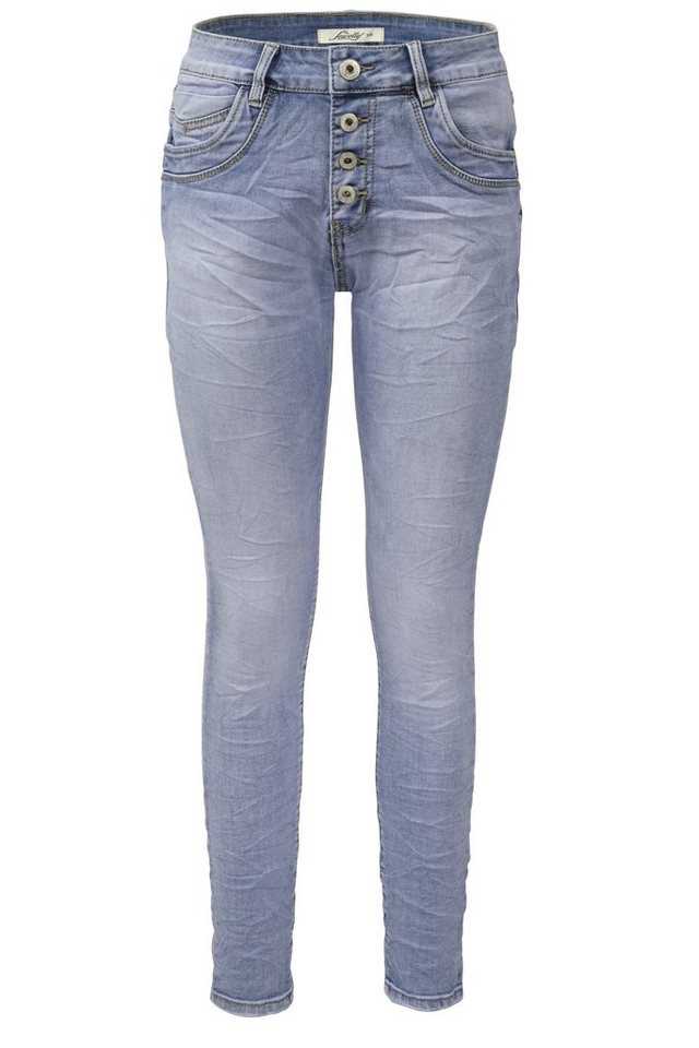 Jewelly Regular-fit-Jeans Stretch Jeans Five-Pocket im Crash-Look von Jewelly