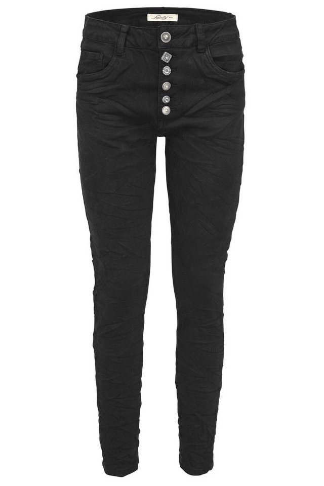 Jewelly Regular-fit-Jeans Stretch Jeans Five-Pocket im Crash-Look von Jewelly