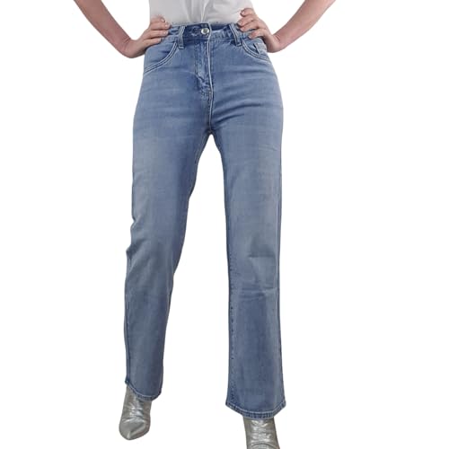 Jewelly Wide Leg Jeans| Damen Hose mit weitem Bein| Classic 5 Pocket (DE/NL/SE/PL, Alphanumerisch, M, Regular, Regular, Classy Denim) von Jewelly