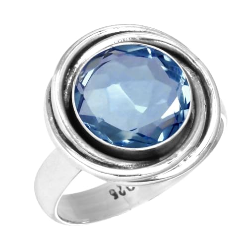 925 Sterling Silber Ring Iolith Quarz Handgemacht Schmuck Größe 55 (17.5) (99091_IOL_R8) von Jeweloporium