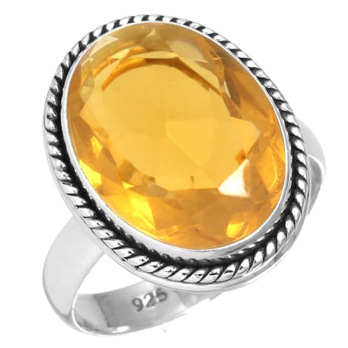 Citrin Quarz Ring 925 Sterling Silber Handgemacht Schmuck Größe 59 (18.8) (99041_CIT_R10) von Jeweloporium