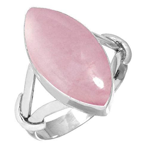 Jeweloporium 925 Silber Ringe für Frauen Größe 62(19.7) Rosa Rosenquarz Edelstein Jahrgang Silber Ringe Ostern Geschenk Solitär Schmuck von Jeweloporium