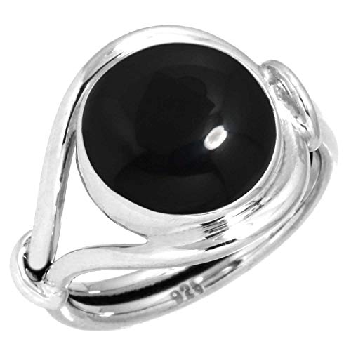 Jeweloporium 925 Silber Ringe für Frauen Real Schwarzer Onyx Edelstein Boho Silber Ringe Größe 68(21.6) Hochzeit Geschenk Handgefertigt Schmuck von Jeweloporium