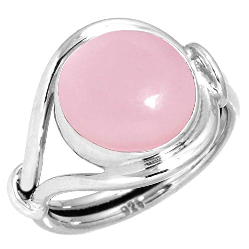 Jeweloporium 925 Silber Ringe für Frauen Rosa Rosenquarz Edelstein Boho Silber Ringe Größe 54(17.2) Weihnachten - Geschenk Handgefertigt Schmuck von Jeweloporium