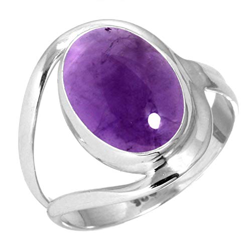 Jeweloporium 925 Silber Ringe für Frauen Violett Echt Amethyst Edelstein Mode Silber Ringe Größe 56(17.8) Weihnachten - Geschenk Boho Schmuck von Jeweloporium