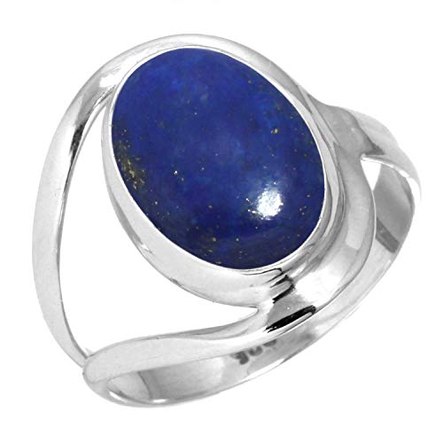 Jeweloporium 925 Silber Ringe für Frauen Blau Natürlich Lapislazuli Edelstein Handgefertigt Silber Ringe Größe 54(17.2) das Erntedankfest Geschenk Mode Schmuck von Jeweloporium