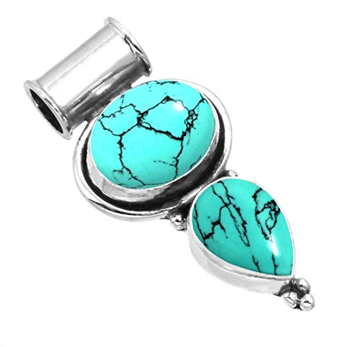 Jeweloporium 925 Sterling Silber Anhängerin für Damen Blau Türkis Edelstein Handgefertigt Silberne Anhänger Halskette Freundschaftstag Geschenk Mode Schmuck von Jeweloporium