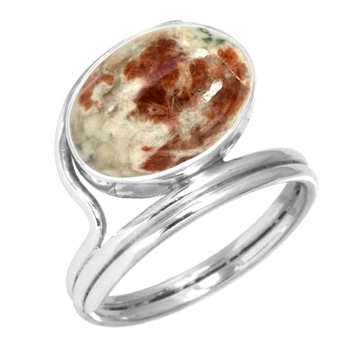 925 Sterling Silber Ring Natürlich Granat In Limestone Handgemacht Schmuck Größe 70 (22.3) (99018_GLM_R132) von Jeweloporium