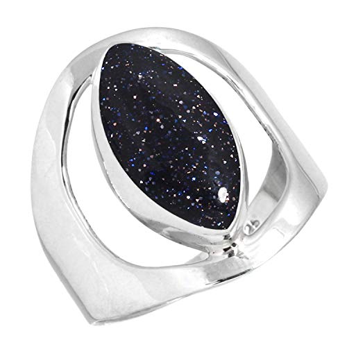 Jeweloporium Blauer Sonnenstein 925 Silber Ringe für Damen Edelstein viktorianisch Silber Ringe Größe 60(19.1) Jubiläum - Geschenk Handgefertigt Schmuck von Jeweloporium