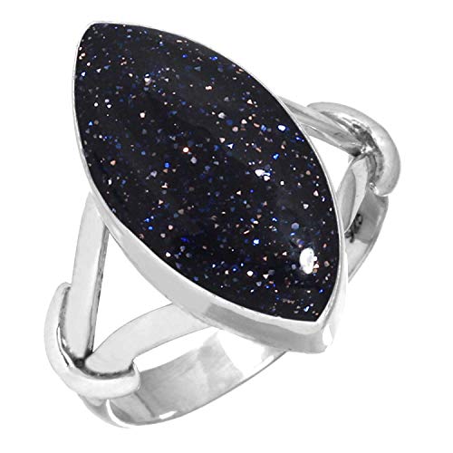 Jeweloporium Blauer Sonnenstein 925 Sterling Silber Ringe für Damen mit Stein viktorianisch Silber Ringe Größe 63(20.1) Weihnachten - Geschenk Handgefertigt Schmuck von Jeweloporium