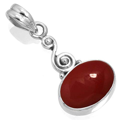 Jeweloporium Roter Stein 925 Silber Anhängerin für Damen Edelstein Cocktail Silberne Anhänger Halskette Valentinstag - Geschenk viktorianisch Schmuck Jeweloporium Roter Stein 925 Silber Anhängerin für Damen Edelstein Cocktail Silberne Anhänger Halskette Valentinstag - Geschenk viktorianisch Schmuck von Jeweloporium