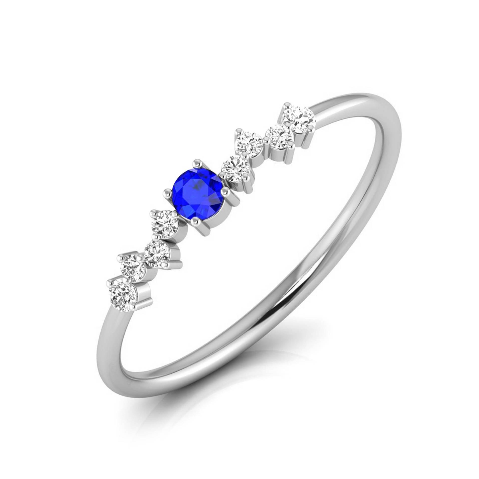 Blauer Saphir Platin Diamant Verlobungsring Jl Pt Lr 7003 von Jewelove