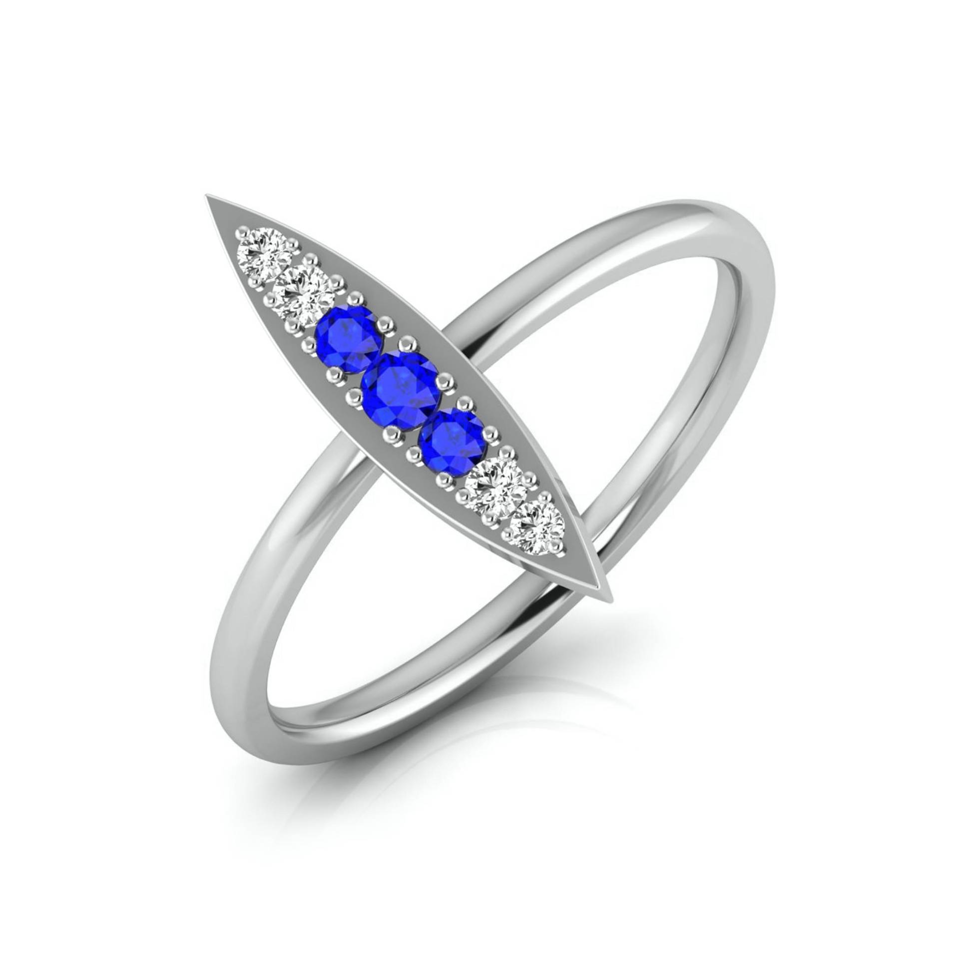 Blauer Saphir Platin Diamant Verlobungsring Jl Pt Lr 7026 von Jewelove