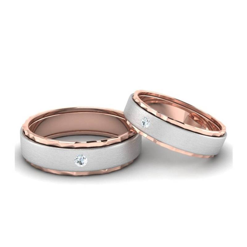 Designer Single Diamond Platinum Love Bands Rose Gold Basis Jl Pt 655 von Jewelove