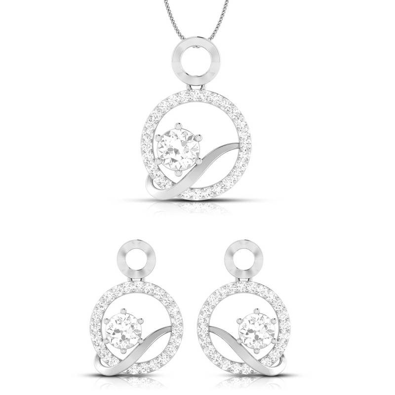 Designer Platin Mit Diamant Solitär Anhänger Set Für Damen Jl Pt Pe 76F von Jewelove