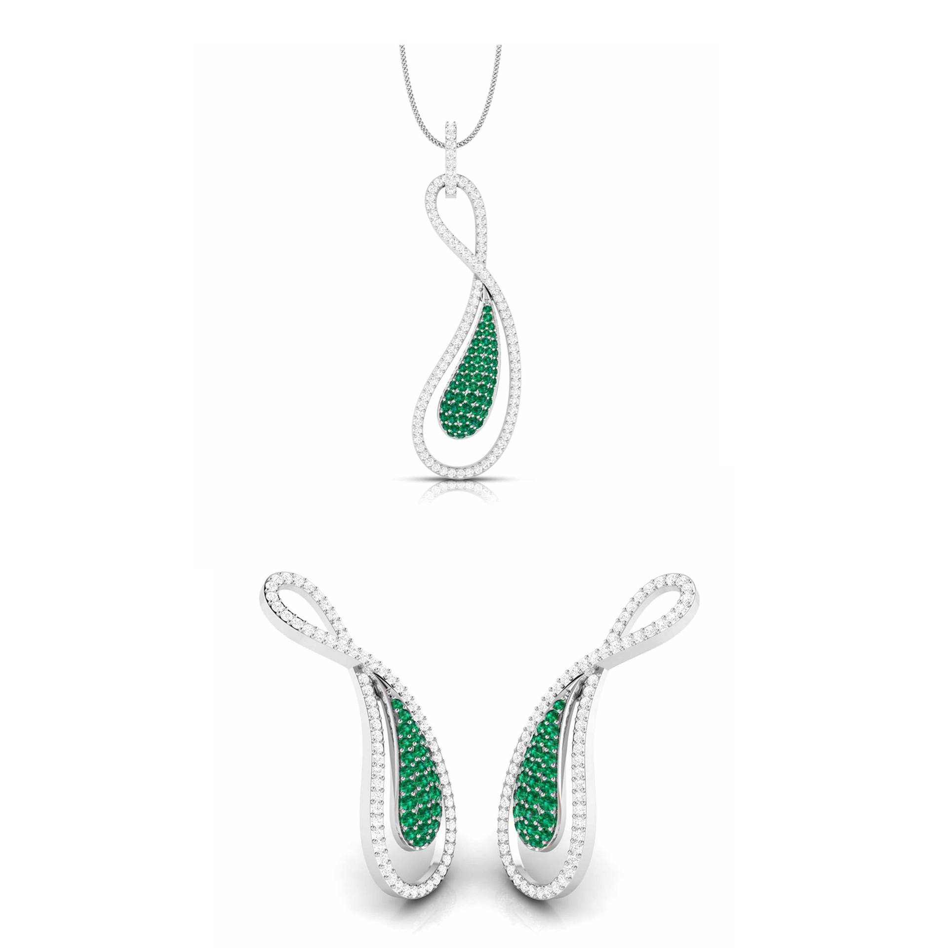Designer Platin Set Mit Diamant & Smaragd Für Damen Jl Pt Pe Nl8523E Designer Platin Set Mit Diamant & Smaragd Für Damen Jl Pt Pe Nl8523E von Jewelove