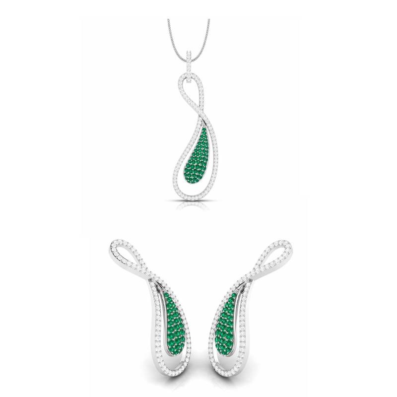 Designer Platin Set Mit Diamant & Smaragd Für Damen Jl Pt Pe Nl8523E von Jewelove