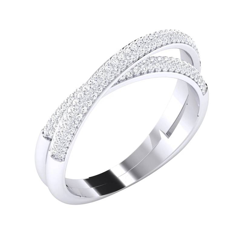 Designer Zwei Ringe Verbindungs Platinring Mit Diamanten Für Frauen Jl Pt 489 von Jewelove