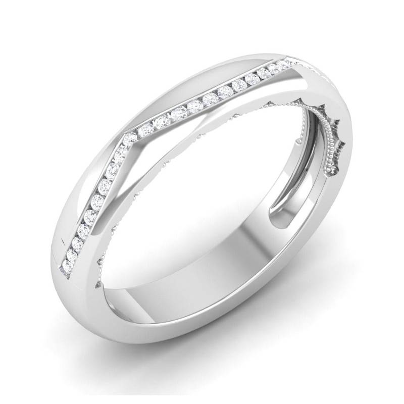 Halb Eternity Platin Ehering Mit Diamanten Jl Pt 6768 von Jewelove
