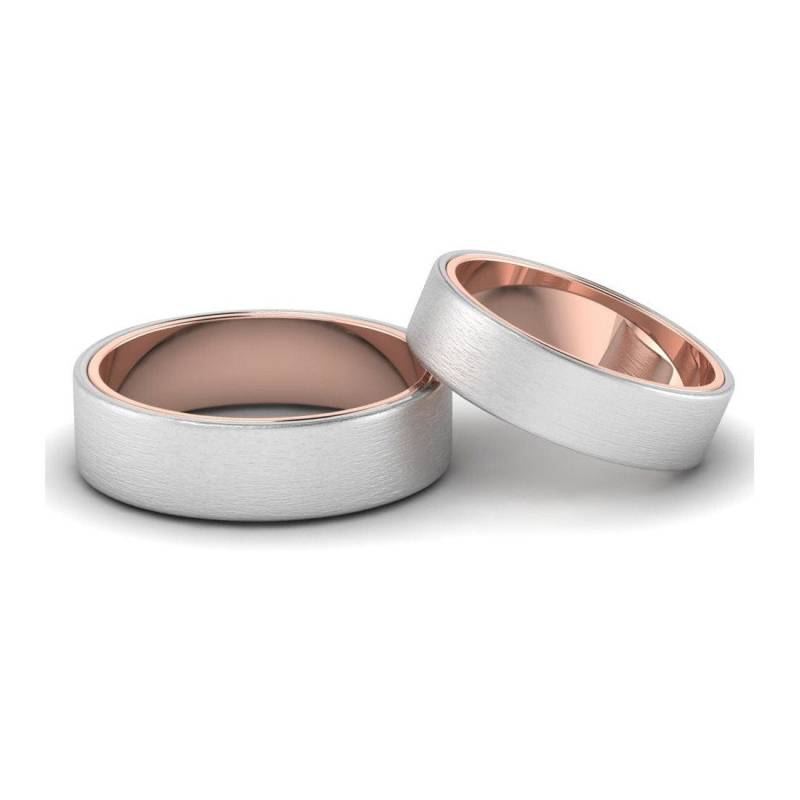 Platin Band Mit Rose Gold Basis & Matte Finish Jl Pt 637 von Jewelove