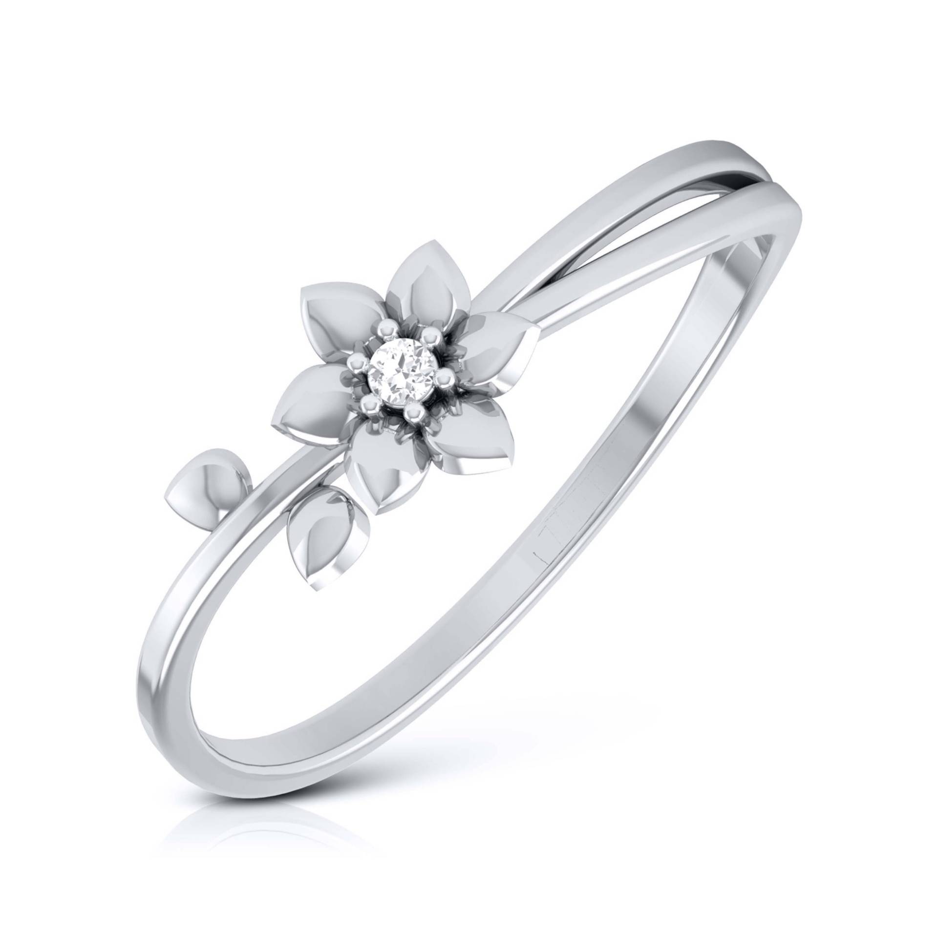 Platin-Einzel-Diamant-Blumen-Ring Für Frauen Jl Pt Lr 29 von Jewelove