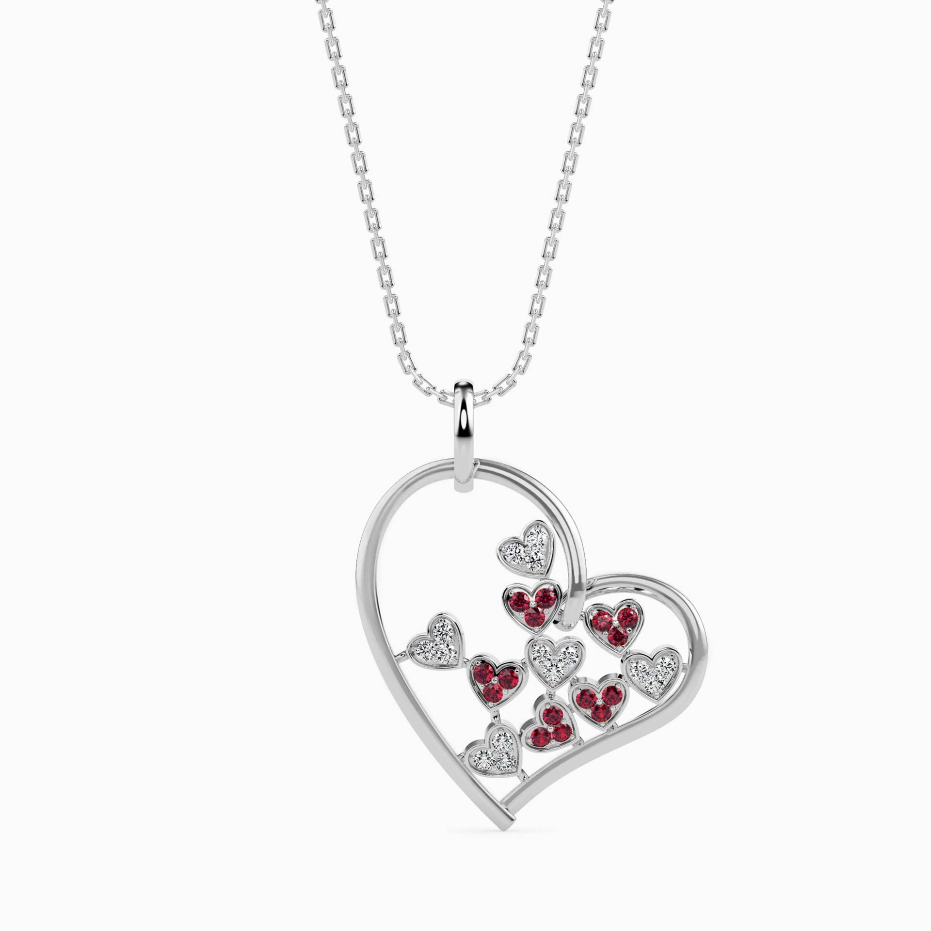 Platin Rubin Herz Anhänger Mit Diamant Für Frauen Jl Pt P 18023 von Jewelove