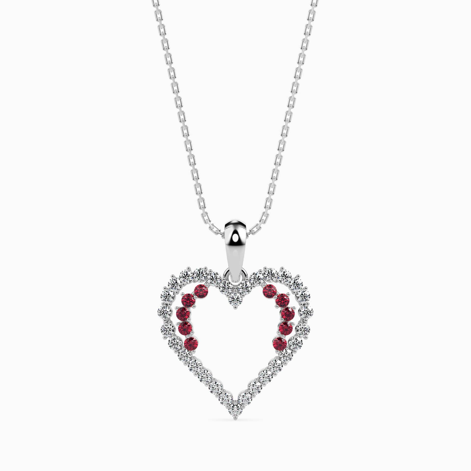 Platin Rubin Herz Anhänger Mit Diamant Für Frauen Jl Pt P 18029 von Jewelove