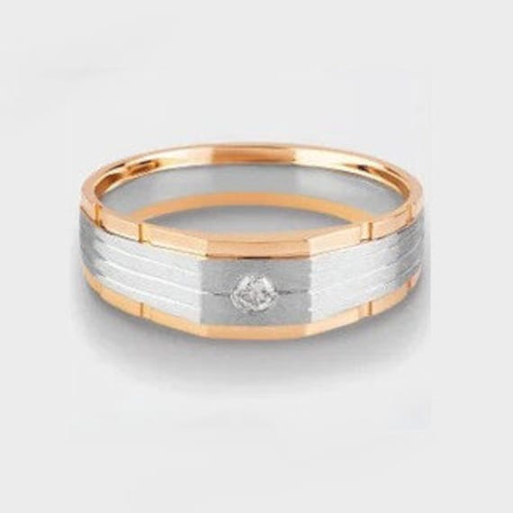 Single Diamond Platin Rose Gold Ring Für Männer Jl Pt 1117 von Jewelove